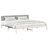 Bed frame White and light grey 200 x 200 cm Solid pine wood 3394352