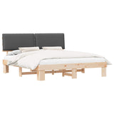 Bed Frame with Upholstered Headboard Dark Grey 180 x 200 cm 3398070