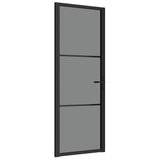 Interior Door 76x201.5 cm Black ESG Glass and Aluminium 350560