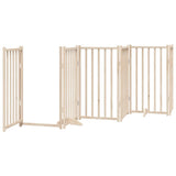 Dog Gate with Door Foldable 12 Panels 600 cm Poplar Wood 3155701