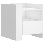 ZNTS Bedside Cabinet White 45x50x50 cm Engineered Wood 848276