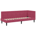 Corner Bed Frame with Headboard Wine red 80 x 200 cm Velvet 42016412