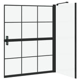 Bath Shower Screen Black and Transparent 100 x 68 x 128 cm 42018554