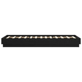 Floor Bed Frame Black Oak 80 x 200 cm Engineered Wood 8009073