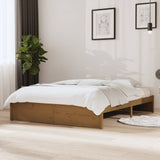 Bed Frame without Mattress Honey Brown Solid Wood 140x190 cm 814932