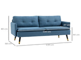 Modern Two Seater Sofa, Button Tufted Loveseat with Cushions and Steel Legs for Living Guest T3398P341444