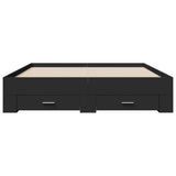 Bed Frame with Drawers without Mattress Black 150x200 cm King Size 3280378
