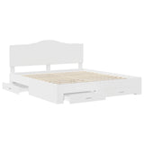 Bed Frame with Headboard White 200 x 200 cm Engineered Wood 3413562