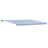 Retractable Awning Manual Blue and White 450 x 300 cm 3081613