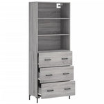 Highboard Grey Sonoma 69.5x34x180 cm Engineered Wood 3189387