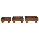 Plant Stand 3 pcs Brown 35 x 35 x 12 cm Mahogany Wood 42012382