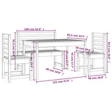 4 Piece Garden Dining Set Solid Wood Pine 3154695