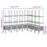 Garden Planter with Trellis Blue Grey 200x160x142.5 cm PP 367971