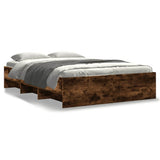 Bed Frame without Mattress Smoked Oak 135x190 cm Double Engineered Wood 3295692