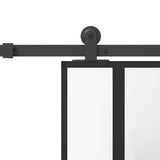 Sliding Door with Hardware Set 76x205 cm Tempered Glass&Aluminium 3333034