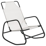 Rocking Sun Lounger Cream Steel and Textilene 318126