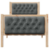 Bed Frame with Headboard Dark Grey 75 x 190 cm Solid Pine Wood 878440