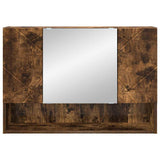 Mirror Cabinet Smoked Oak 80 x 17 x 55 cm Engineered Wood 883359