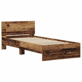 Bed Frame with Headboard Old Wood 75 x 190 cm Engineered Wood 871660
