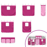 Kids'Loft Bed Frame with Curtains White and Pink 100 x 190 cm 42020826