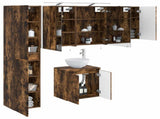 Bathroom Cabinet Set 5 pcs Smoked Oak Engineered Wood 3407291