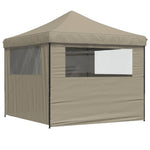 Foldable Party Tent Pop-Up with 4 Sidewalls Taupe 4004930
