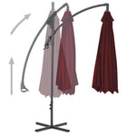 ZNTS Cantilever Garden Parasol with Steel Pole 250x250 cm Wine Red 312510