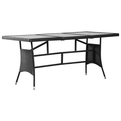 Garden Table Black 170x80x74 cm Poly Rattan 3203730