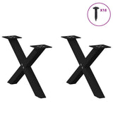 Coffee Table Legs X-Shaped 2 pcs Black 60x cm Steel 4012880