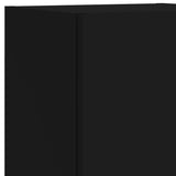 4 Piece TV Wall Units with LED Black Engineered Wood 3216655