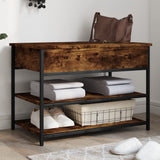 Shoe Bench Smoked Oak 70x42.5x50 cm Engineered Wood 839030