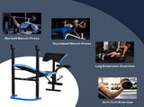 Adjustable Weight Bench with Leg Developer Barbell Rack for Lifting and Strength Training T3398P349218