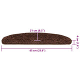 Stair Mats 30 pcs 65x21x4 cm Brown Half Round Large 3365815