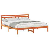 Bed Frame Brown 200 x 200 cm Solid Pine Wood 872361