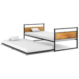 Pull-out Bed Frame without Mattress Black Metal 90x200 cm 324748