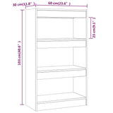 Book Cabinet/Room Divider Concrete Grey 60x30x103 cm Engineered Wood 811659