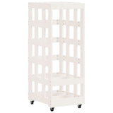 Log Holder with Wheels White 40x49x110 cm Solid Wood Pine 832328