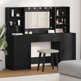 Dressing Table Set with Drawer 3 pcs Black Oak Engineered Wood 3334282
