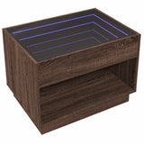 Coffee Table with Infinity LED Brown Oak 70x50x50 cm 847664