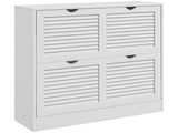 2 Drawers Entryway Shoe Cabinet, Narrow Shoe Storage Cabinet with 2 Flip Drawers, Louvred Door T3398P344136