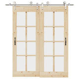 Sliding Door Hardware Kit 200 cm Stainless Steel Silver 3295766