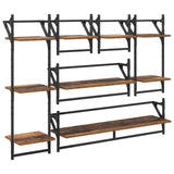 Wall Shelf Set 6 pcs Old Wood 100 x 25 x 30 cm Engineered Wood 882838