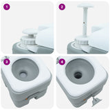 Portable Camping Toilet Grey and white 41.5 x 36.5 x 37.5 cm 42001437