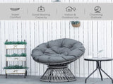 360&deg Swivel Rattan Papasan Moon Bowl Chair Round Lounge Garden Wicker Basket Seat with Padded T3398P555163