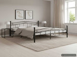 Bed Frame without Mattress Black Metal 200x200 cm 325006