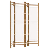 Folding 4-Panel Room Divider 160 cm Bamboo and Canvas 350624