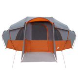 Family Tent with Rainfly Water-resistant tunnel Grey and Orange 42017465