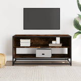 TV Cabinet Smoked Oak 91x40x46 cm Engineered Wood and Metal 848886