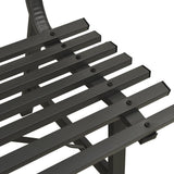 Garden Bench Black Powder-coated steel Large Durable 317135