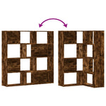 Corner Bookcase 4-Tier Smoked Oak 85x85x140 cm Engineered Wood 3307814